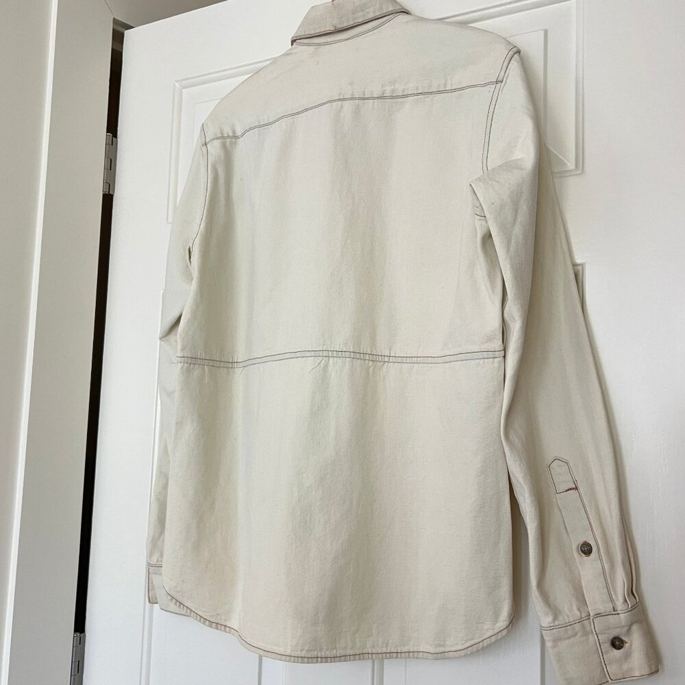 Richard Chai Bleached Button Down Shirt Double Pocket Cotton Size S NWT - Picture 7 of 7